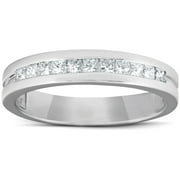 Pompeii3 1/2ct Princess Cut Diamond Mens Wedding Ring 14K White Gold