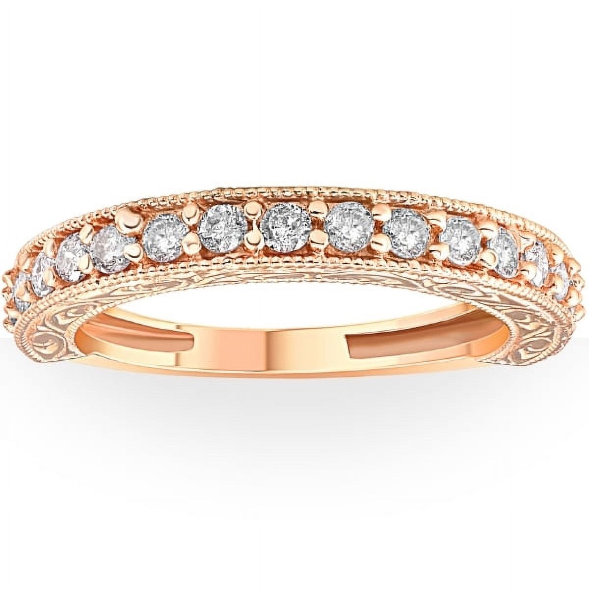 Pompeii3 1/2ct Vintage Diamond Rose Gold Wedding Ring 14K - image 1 of 6