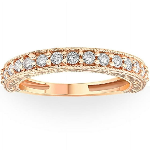Pompeii3 1/2ct Vintage Diamond Rose Gold Wedding Ring 14K