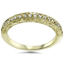 Pompeii3 1/2ct Yellow Gold Diamond Vintage Wedding Ring 14K
