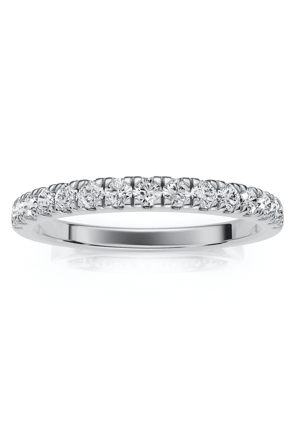 Pompeii 1/3ct Pave Diamond Wedding Ring 14K White Gold (G/H,I1)
