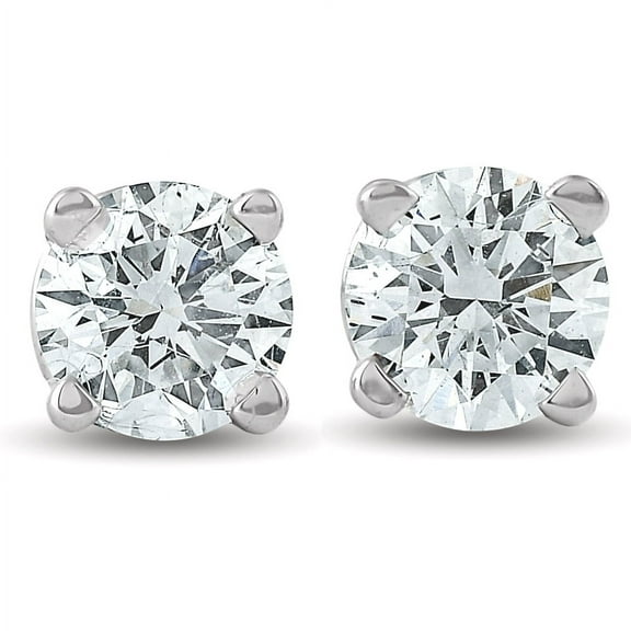 Pompeii 1/3 Ct Screw Back Diamond Studs 14k White Gold Lab Grown Earrings (F,VS/SI)