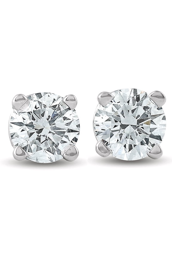Pompeii 1/3 Ct Screw Back Diamond Studs 14k White Gold Lab Grown Earrings (F,VS/SI)