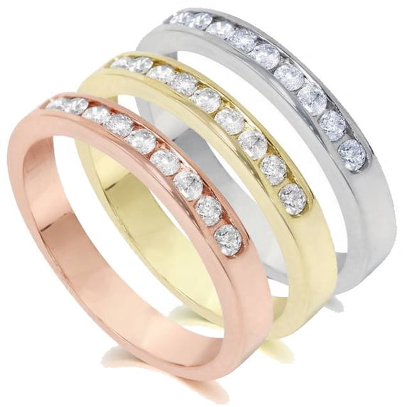 Pompeii 1/4CT Channel Set Diamond Wedding Ring 14K (G/H,I1)