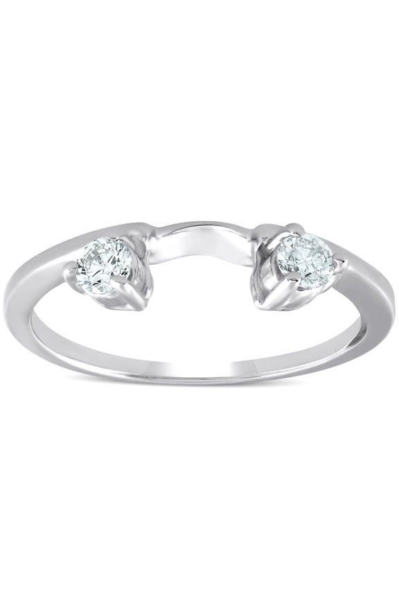 Pompeii 1/4ct Diamond Engagement Ring Wedding Band Enhancer 14K White Gold (G/H,I1)