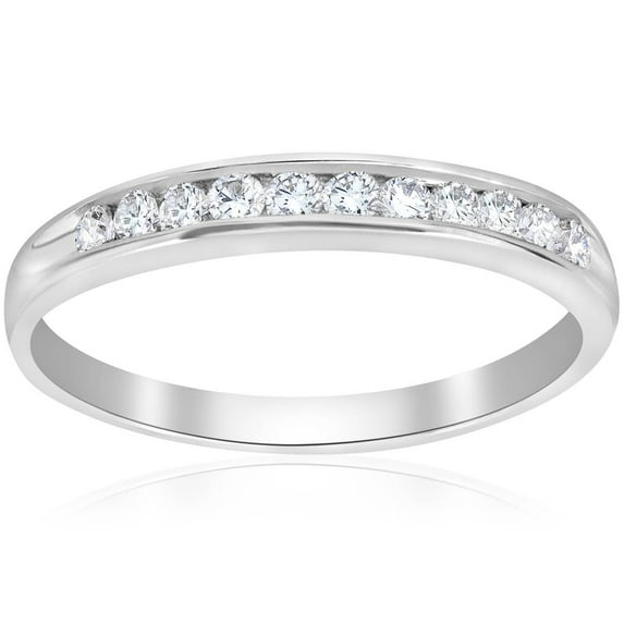 Pompeii 1/4ct Diamond Wedding Ring 14K White Gold (G/H,I2-I3)