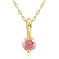 thumbnail image 1 of Pompeii3 1/4Ct Pink Diamond Solitaire Pendant 14k Yellow Gold 18" Necklace Lab Grown, 1 of 3