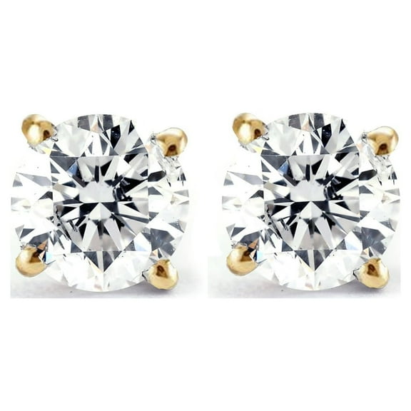 Pompeii 1/4 Ct TDW Genuine Diamond Studs in 14k Yellow Gold (IJ,I2-I3)