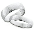 thumbnail image 1 of Pompeii3 Matching White Gold His Hers Hammered Wedding Band Set, 1 of 4