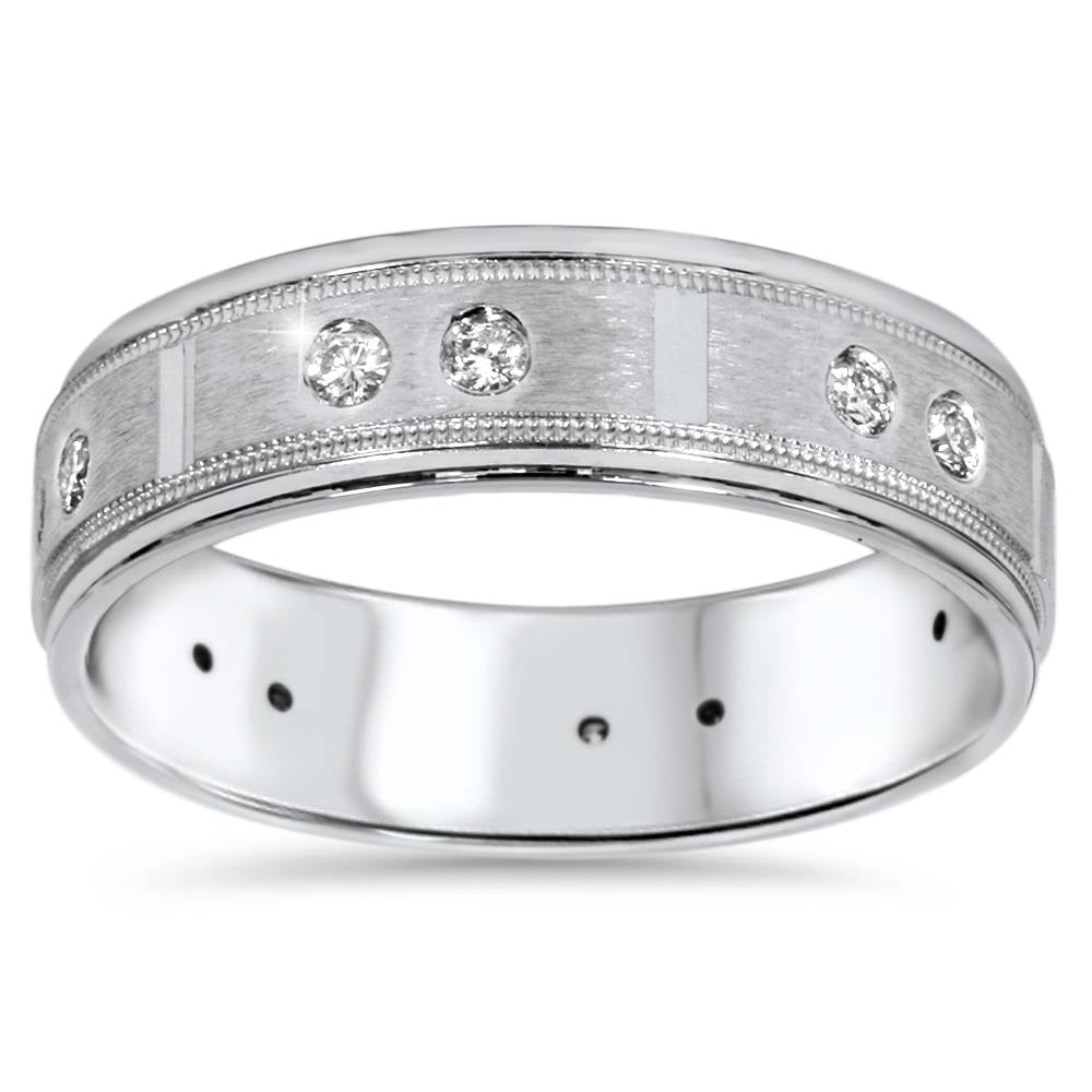 Pompeii3 1/4ct Mens Diamond 6mm Wedding Ring 14K White Gold - Walmart.com