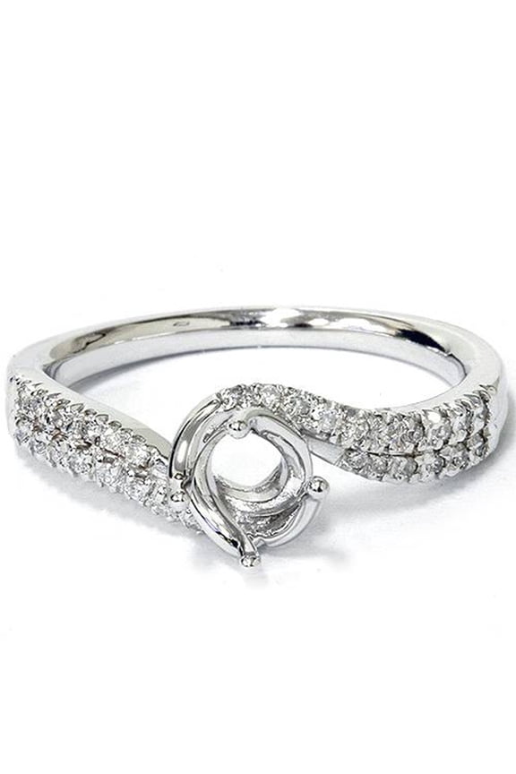 Pompeii 1/5ct Diamond Twist Engagement Ring Setting 14K White Gold (G/H,I1)