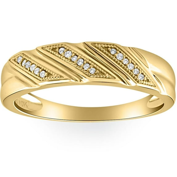 Pompeii 1/5ct Mens Diamond Ring 10K Yellow Gold (G/H,I1-I2)