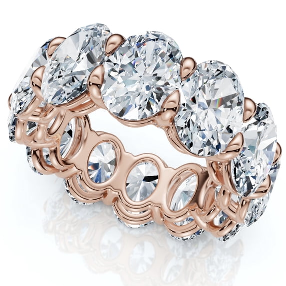 Pompeii 12Ct Oval Diamond Eternity Ring 14k Gold or Platinum Wedding Band Lab Grown