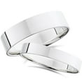 thumbnail image 1 of Pompeii3 Plain High Polished Flat Wedding Bands 14K White Gold, 1 of 3