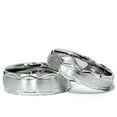 thumbnail image 1 of Pompeii3 Matching White Gold Swiss Cut Wedding Ring Band 14K Set, 1 of 3