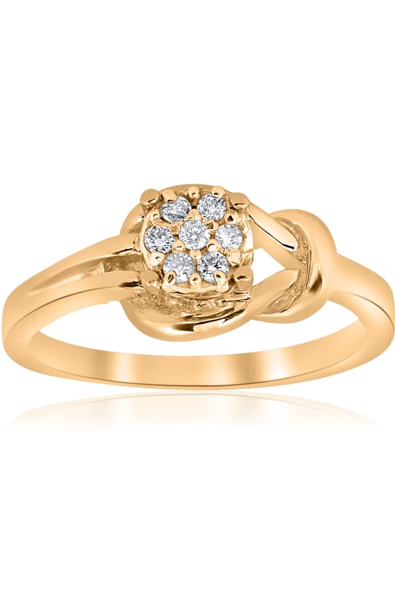 Pompeii 14k Yellow Gold Diamond Knot Ring (I/J,I2-I3)