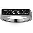 thumbnail image 1 of Pompeii3 1Ct Black Diamond 5-Stone Men's Ring in 10k Black Gold (Black,I1-I2), 1 of 3