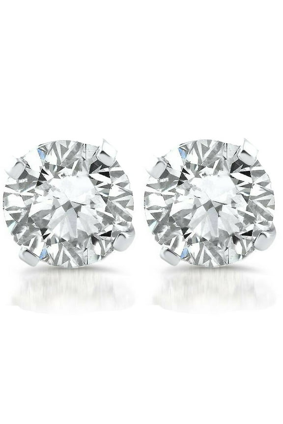 Pompeii 1ct Diamond Studs 14k White Gold Clarity (E,SI(2)-I(1))