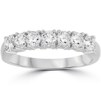 Pompeii 1ct Diamond Wedding Ring Anniversary 14K White Gold (G/H,I1)