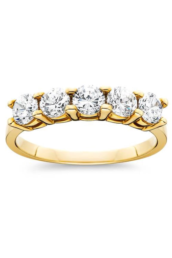 Pompeii 1ct Five Stone Diamond Ring 14K Yellow Gold (G/H,I2-I3)