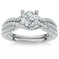 thumbnail image 1 of Pompeii 1ct Infinity Diamond Engagement Wedding Ring Set 14K White Gold (G/H,I1-I2), 1 of 5