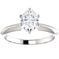 thumbnail image 1 of Pompeii 1 Ct Oval Moissanite Solitaire Engagement Ring 14k White Gold (H/I,VVS1), 1 of 3