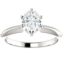 Pompeii 1 Ct Oval Moissanite Solitaire Engagement Ring 14k White Gold (H/I,VVS1)