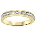 thumbnail image 1 of Pompeii3 1Ct Round Cut Channel Set Diamond Wedding Women's 14k Yellow Gold Ring (G/H,I1), 1 of 6