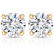 Pompeii 1 Ct TDW Diamond Studs Earrings in 14K Yellow Gold with Screw Backs (H-I,I2-I3)