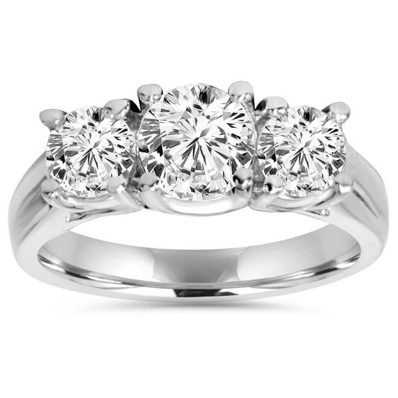 Pompeii 1ct Three Stone Diamond Ring Platinum (G/H,SI)