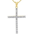 thumbnail image 1 of Pompeii 1Ct Yellow Gold Diamond Cross Pendant 10k Yellow Gold Necklace (3/4 inch tall), 1 of 4