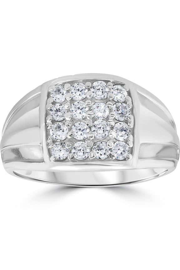 Pompeii 1 cttw Diamond Mens Ring 10k White Gold (I/J,I2-I3)
