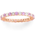 thumbnail image 1 of Pompeii3 1Cttw Pink Sapphire & Diamond Wedding Eternity Ring 10k Rose Gold (G/H,I1-I2), 1 of 2