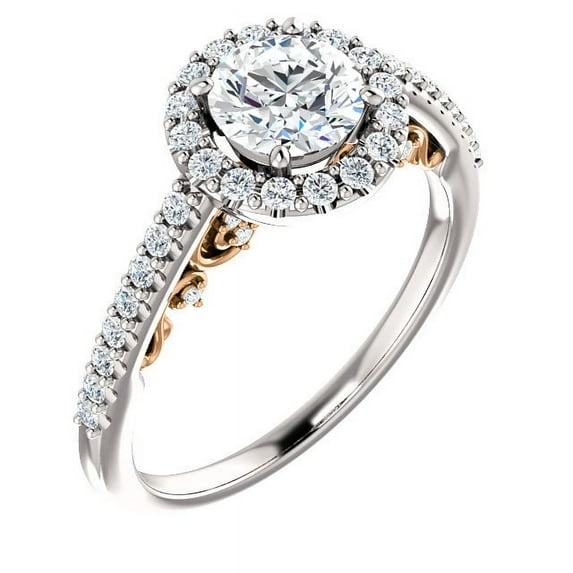 Pompeii3 1ct Diamond Vintage Engagement Ring Filigree 14k Rose White Gold