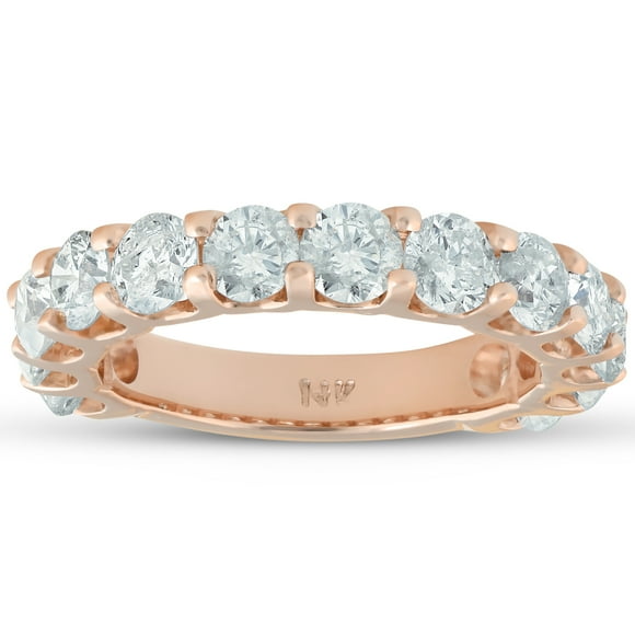 Pompeii 2 1/2ct Diamond U Prong Wedding Ring 14k Rose Gold Anniversary Band (I/J,I2-I3)