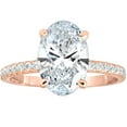 thumbnail image 1 of Pompeii 2 1/2Ct Oval Diamond & Moissanite Engagement Ring 14k Rose Gold (G/H,VS1-VS2), 1 of 4