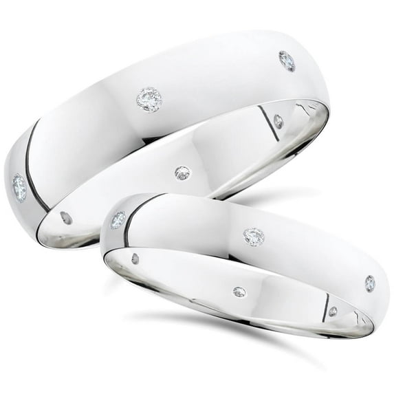 Pompeii3 950 Platinum Matching 5/8ct Diamond Wedding Ring Set