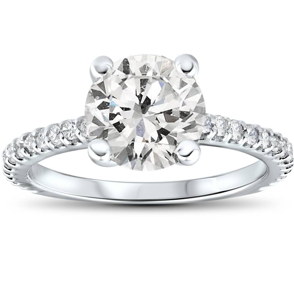 0.30CT Natural Diamond Round 14K White Gold Wedding Engagement Ring -  Walmart.com