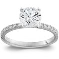 thumbnail image 1 of Pompeii 2 Ct Diamond Engagement Accent Ring 14k White Gold Lab Grown (G/H,VS), 1 of 3