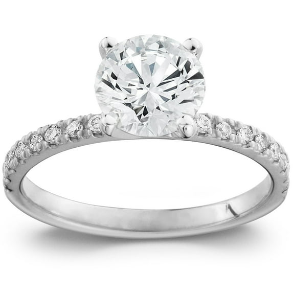 Pompeii 2 Ct Diamond Engagement Accent Ring 14k White Gold Lab Grown (G/H,VS)