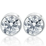 Pompeii3 .20CT Round Brilliant Cut Natural VS Quality Diamond Stud Earrings In 14K Gold