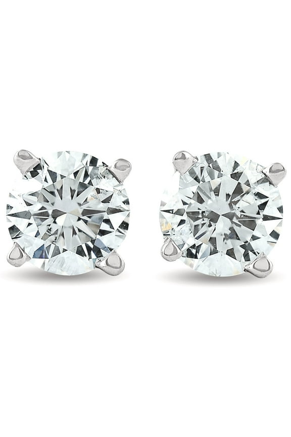 Pompeii .25 - 1.50 Carat (ctw) Diamond Studs in 14k White Gold Lab Grown (F,VS)