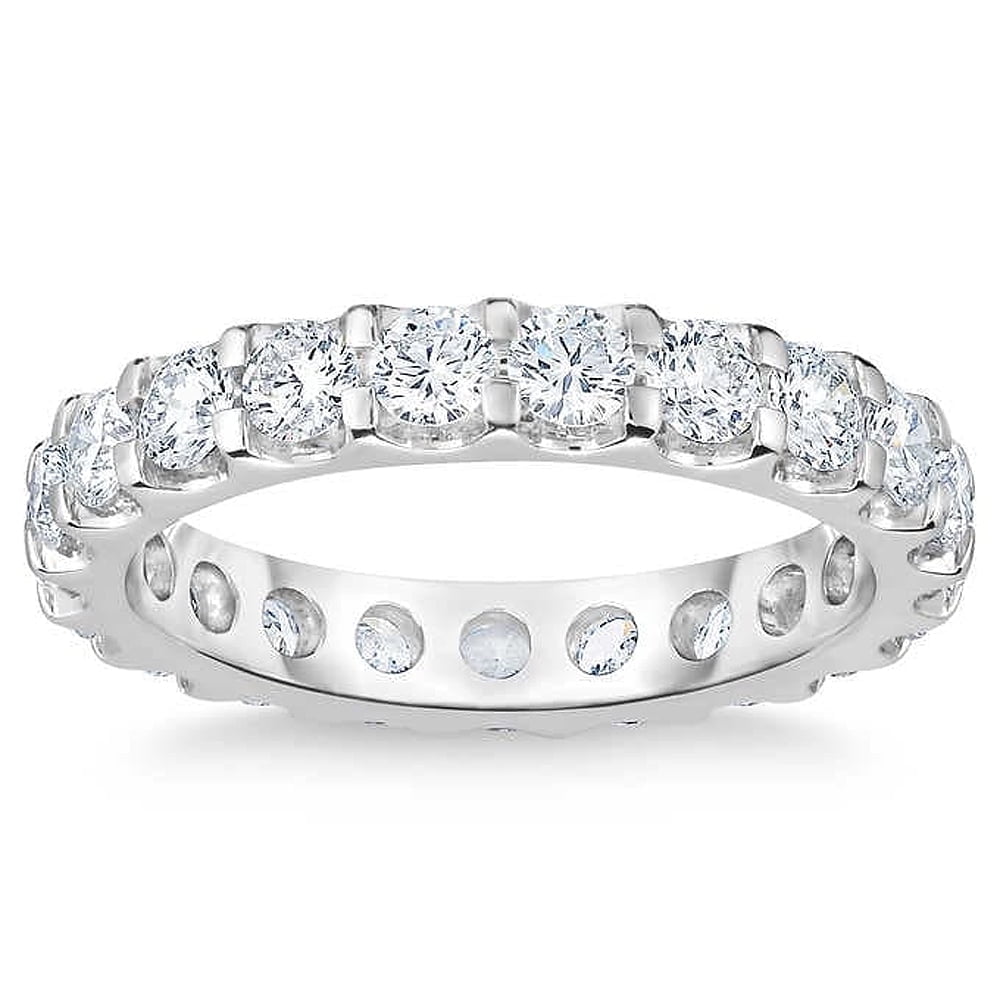 Pompeii3 2Ct Moissanite Eternity Ring Women's Wedding Band 14k White ...