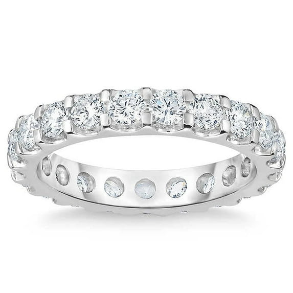 Pompeii3 2Ct Moissanite Eternity Ring Women's Wedding Band 14k White Gold (((G-H)),VS1-VS2)