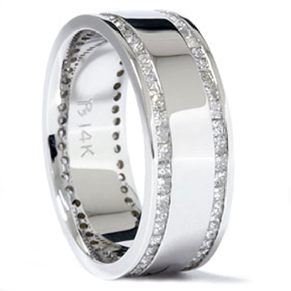Pompeii 2ct Princess Cut Diamond Eternity Stackable 14K Ring (H/I,I1)