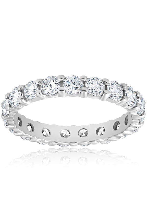Pompeii 2ct Prong Diamond Eternity Ring 950 Platinum (G/H,I1)
