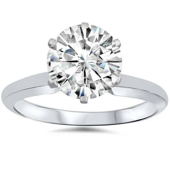 Pompeii3 2Ct Solitaire Moissanite Engagement Ring 14k White Gold (G/H,VVS1) for Women's
