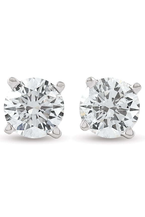 Pompeii 2 ct TDW Round Ideal Cut Diamond Studs Screw Back Lab Grown 14k White Gold (FG,VS)