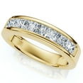 thumbnail image 1 of Pompeii 2Ct TW Men's Princess Cut Diamond Channel Set Wedding Ring Gold Lab Grown, 1 of 4