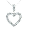 thumbnail image 1 of Pompeii 2Ct TW Natural Diamond Heart Dangle Pendant 14k White Gold Necklace 18" (G/H,I2), 1 of 6